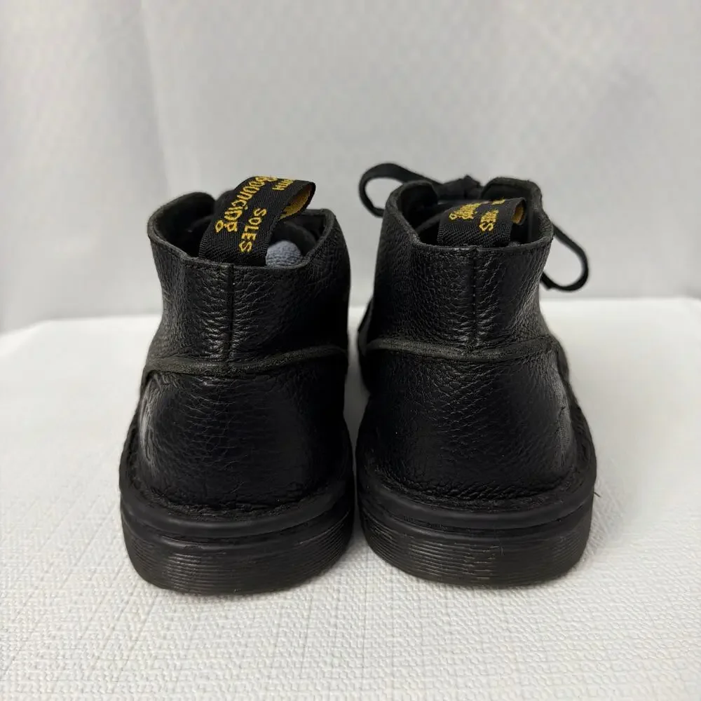 Dr Martens Boots Mens Size 8 Sussex Black Classic Leather Lace Up Ankle Chukka